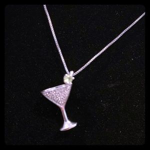 Sterling Silver Martini Necklace 🍸